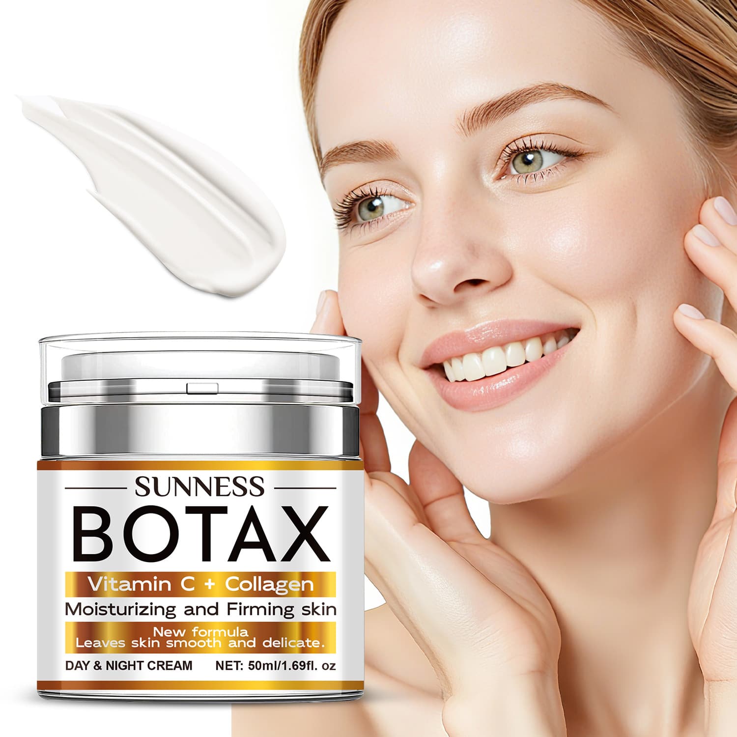 50ml Pump-Dispenser Bottle Hyaluronic Acid Vitamin C Collage
